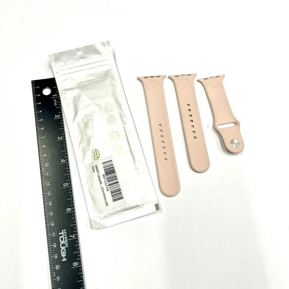 Lot of 2 Silicone Smartwatch bands Paisley NEW & Used Blush Pink Extra Long Opti